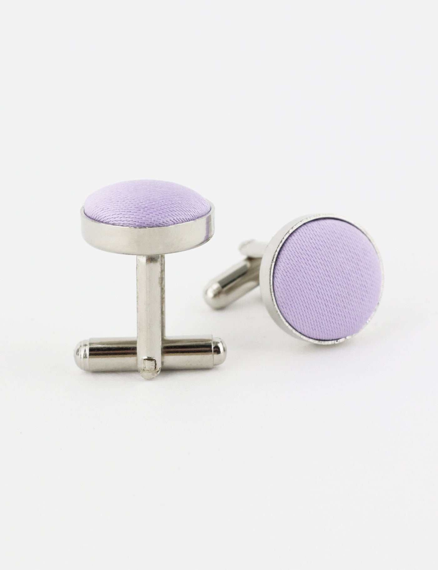 Woven Fabric Faced Cufflinks - Pink