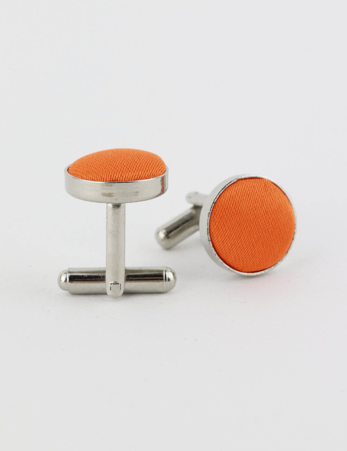 Woven Fabric Faced Cufflinks - Pink
