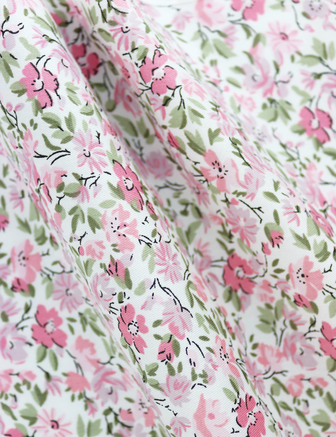 Floral Print Pocket Square - Pink & White