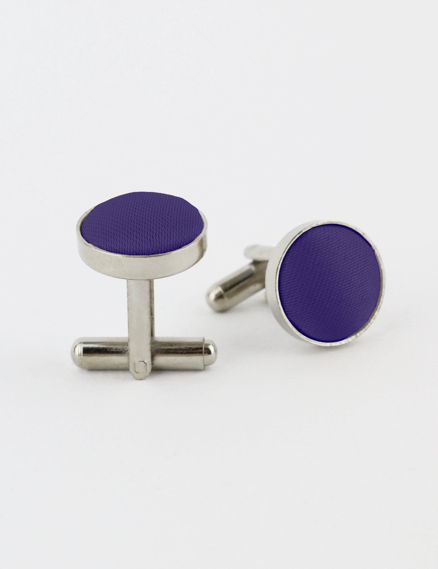Woven Fabric Faced Cufflinks - Pink