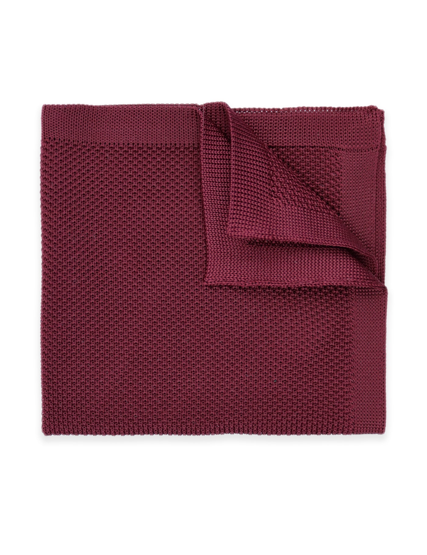 Knitted Pocket Square - Wine Red