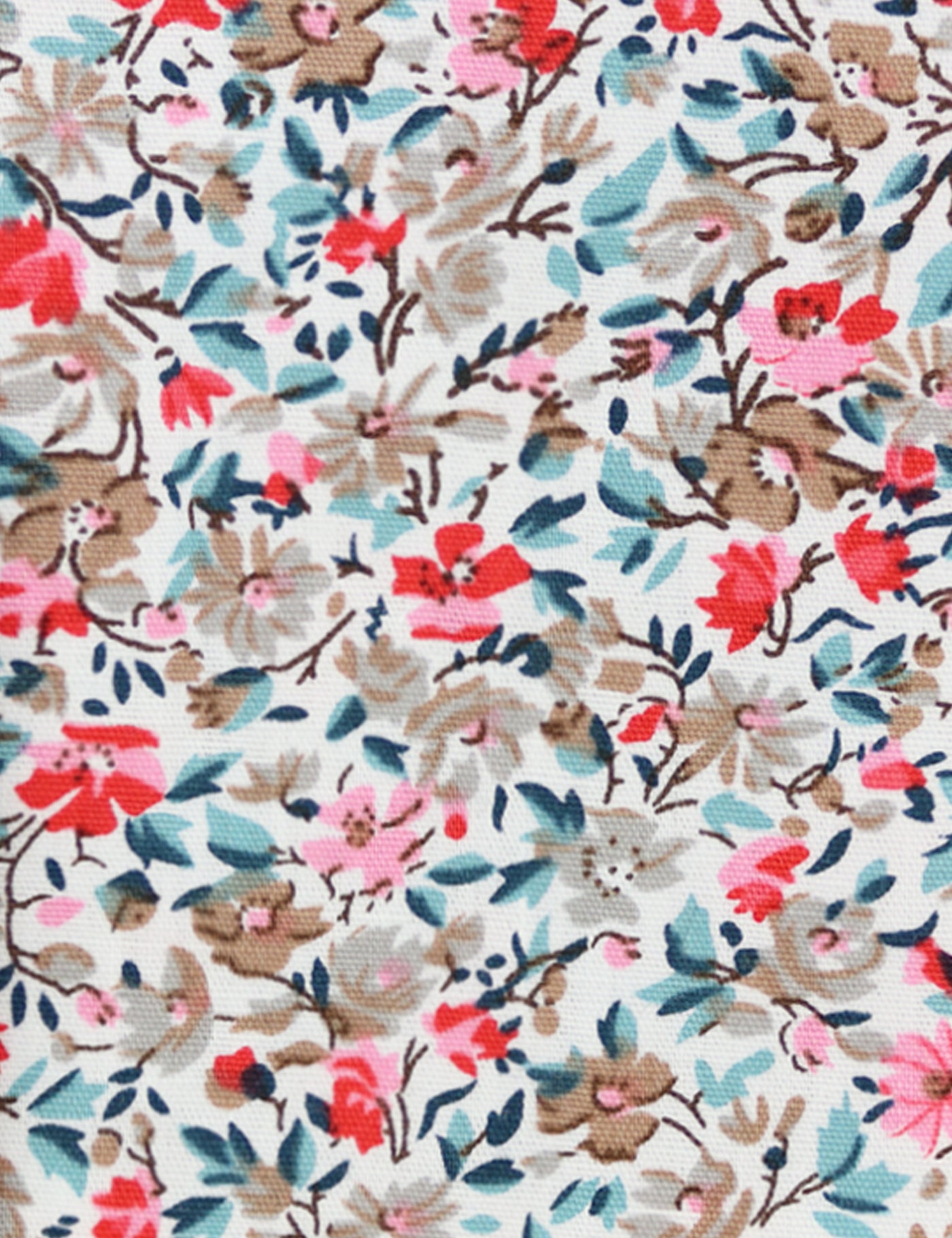 100% Cotton Floral Print Bow Tie - Red & Blue