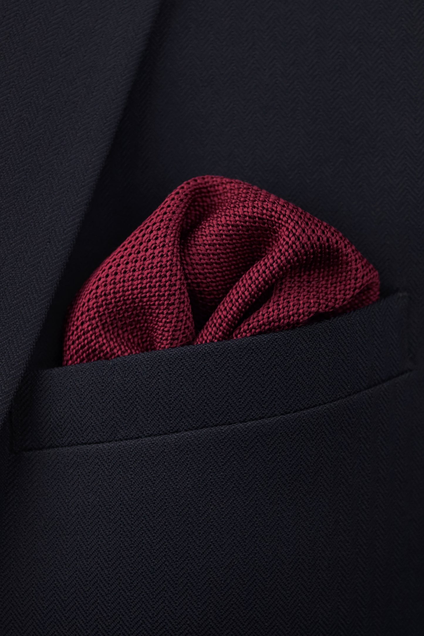 Knitted Pocket Square - Wine Red