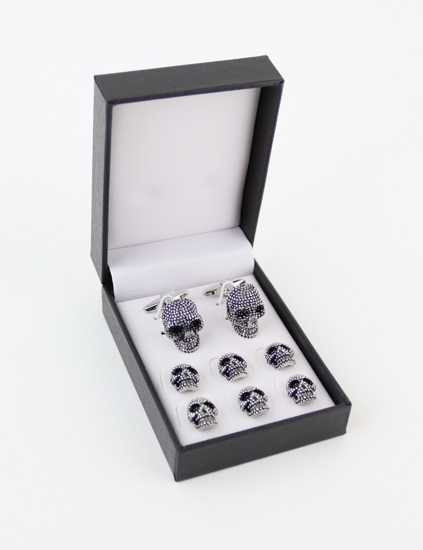 Cufflinks - Black & Silver Skull Tuxedo Set