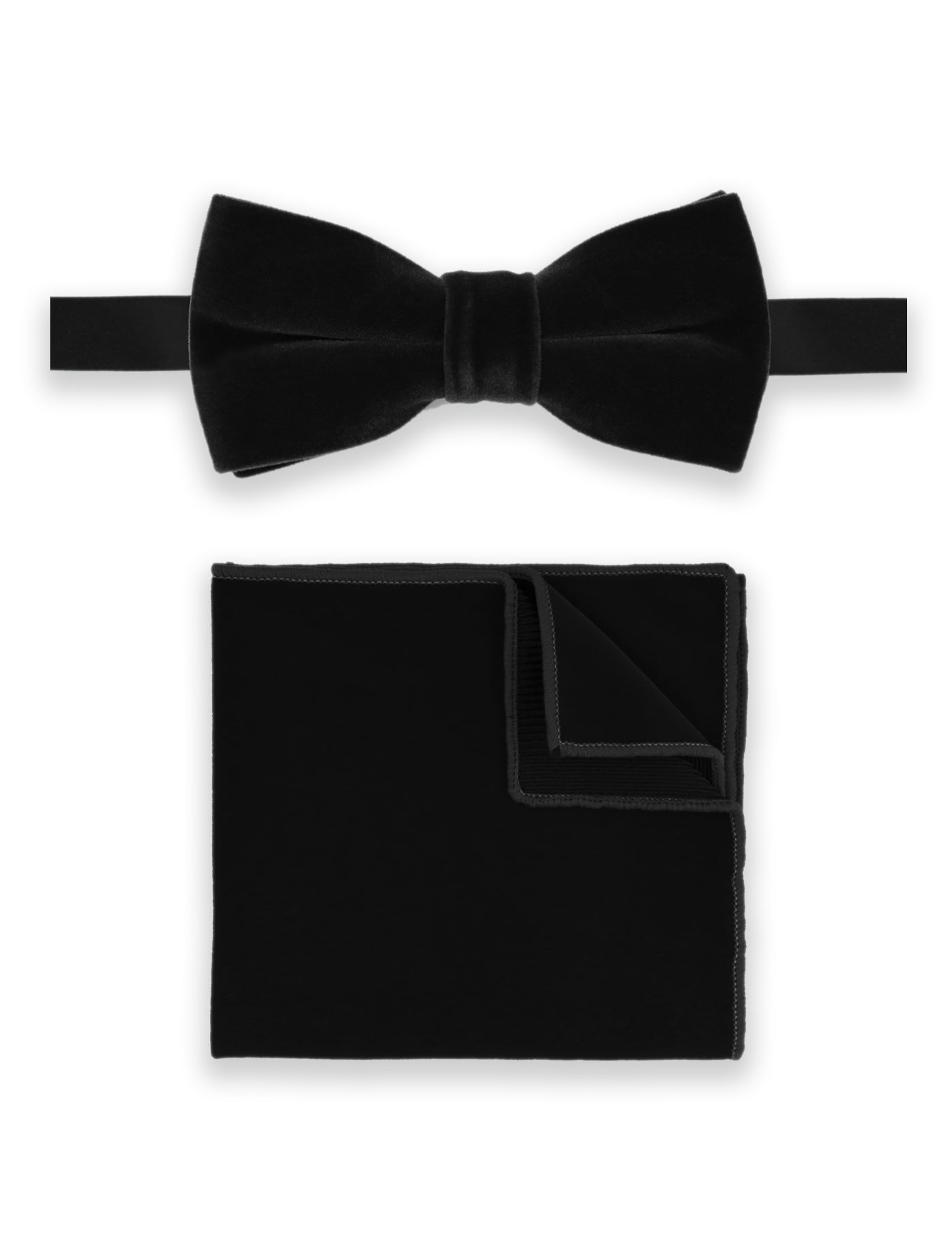 100% Velvet Bow Tie - Black