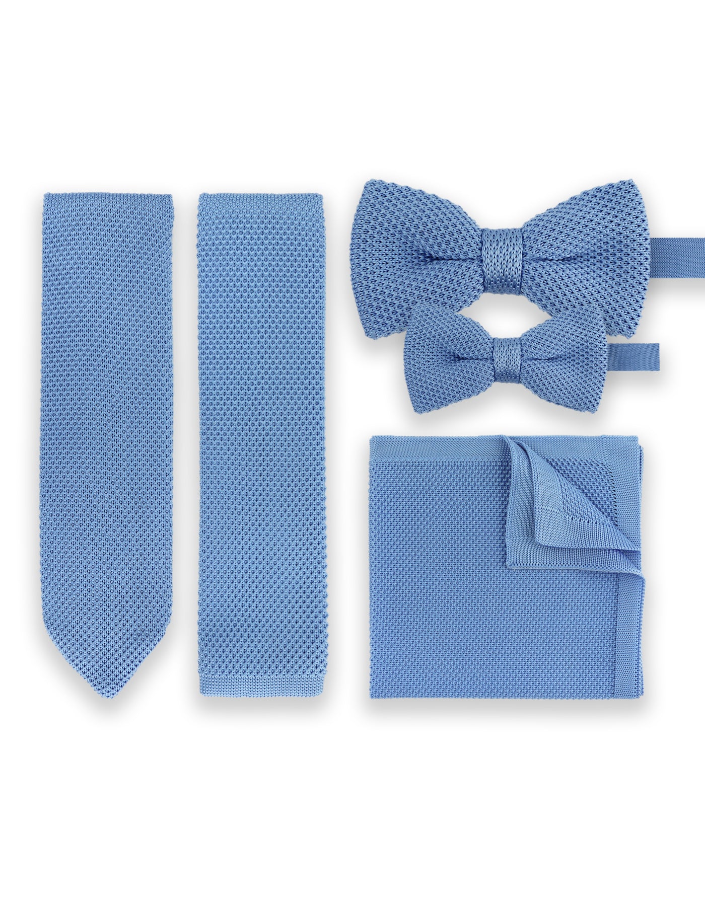 100% Polyester Knitted Child Bow Tie - Light Blue