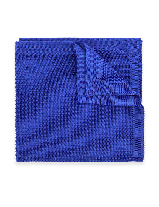 100% Polyester Knitted Pocket Square - Royal Blue