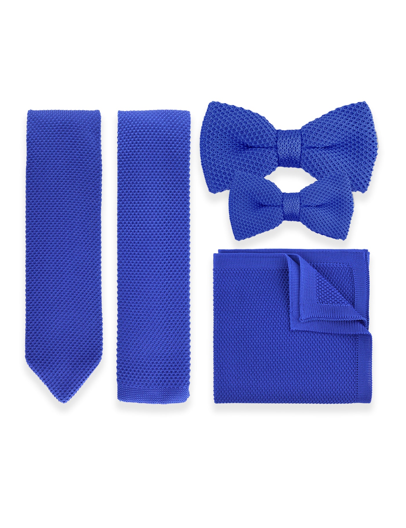 100% Polyester Diamond End Knitted Tie - Royal Blue