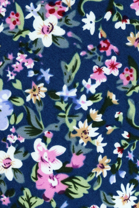 100% Cotton Floral Print Child Bow Tie - Blue & Pink