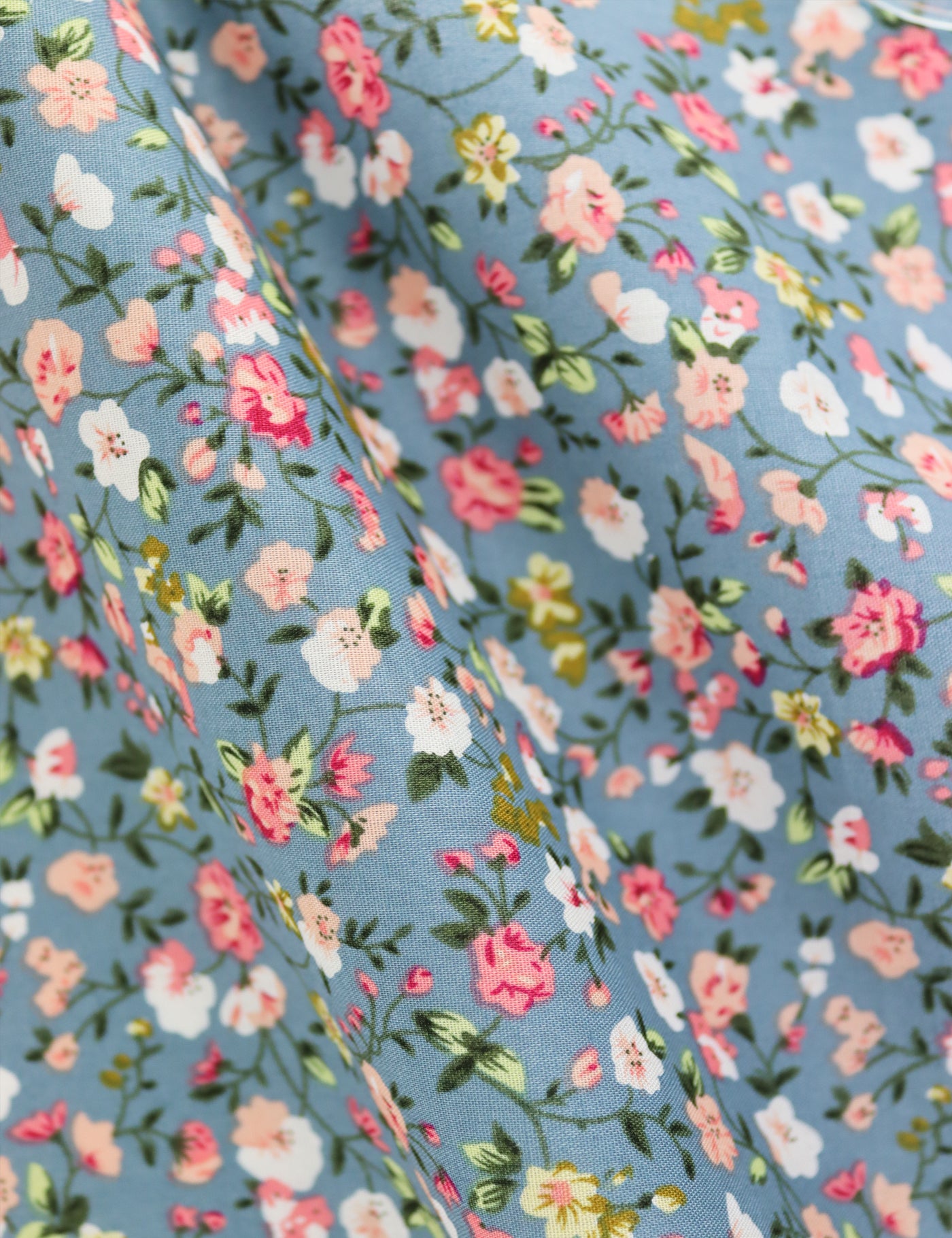 100% Cotton Floral Print Tie - Blue & Pink