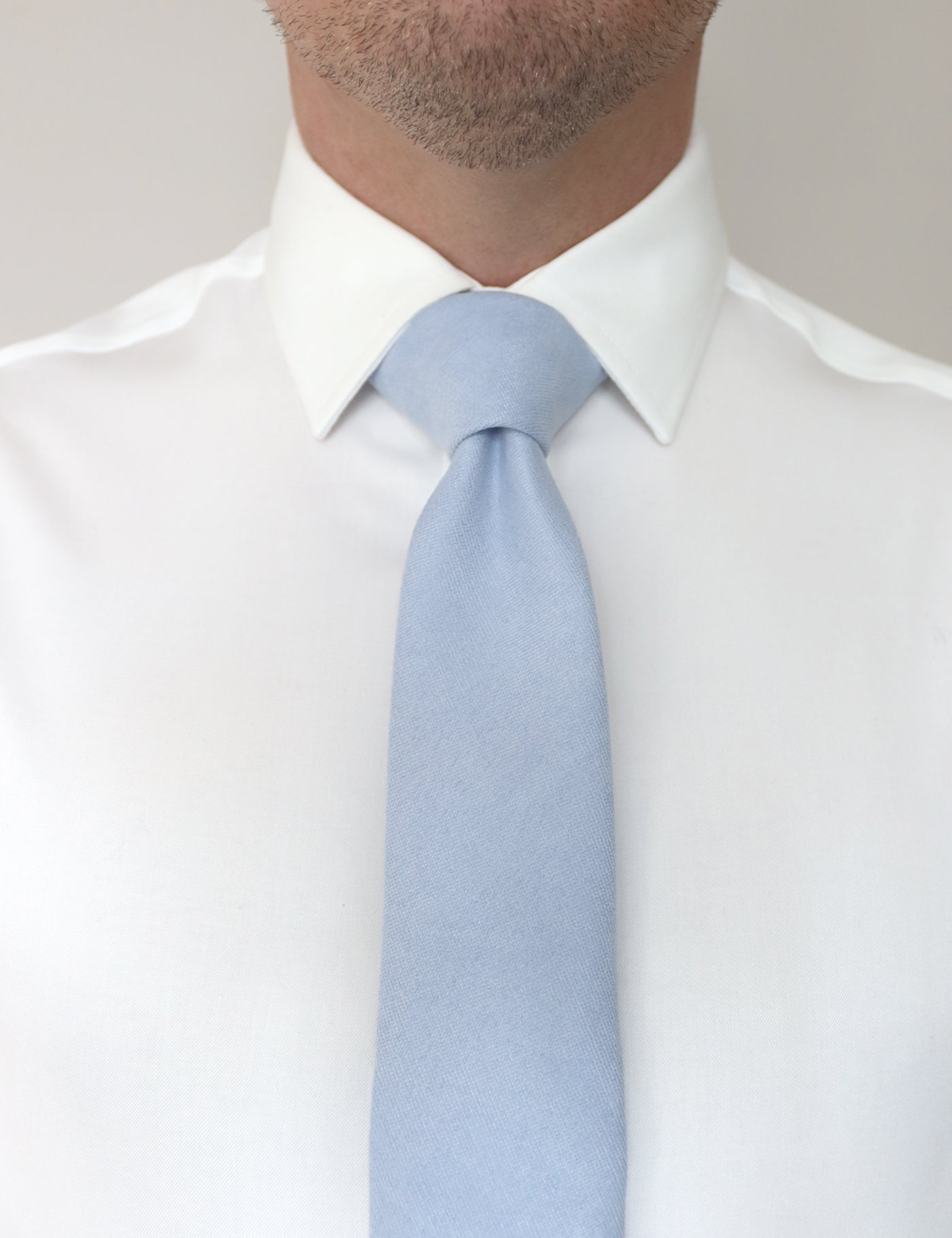 100% Brushed Cotton Tie - Light Blue