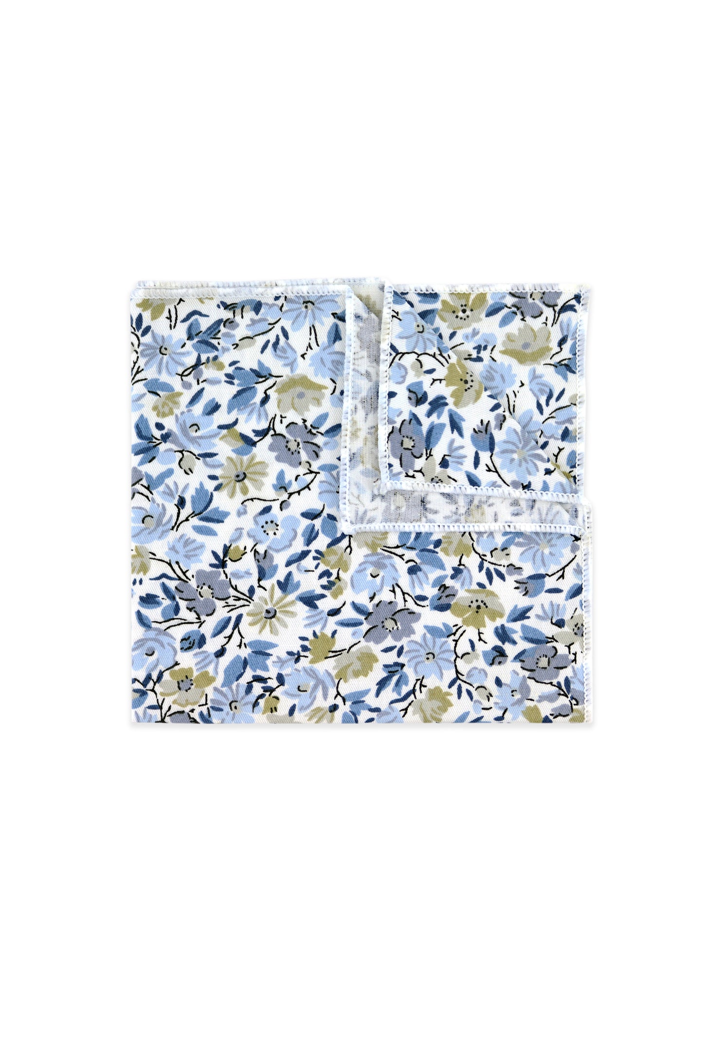 100% Cotton Floral Print Tie - Blue