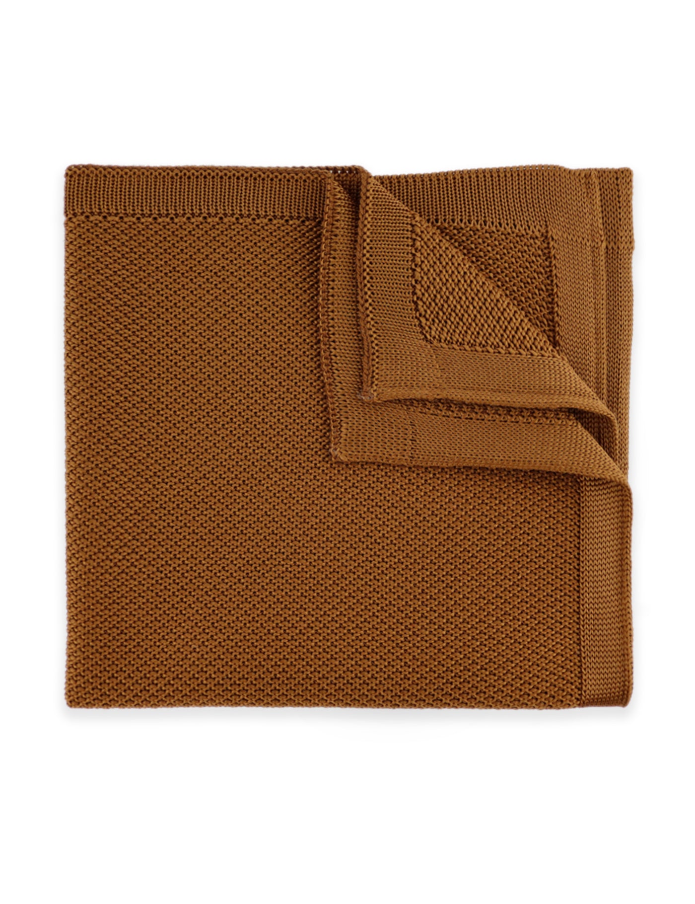 100% Polyester Diamond End Knitted Tie - Caramel Brown