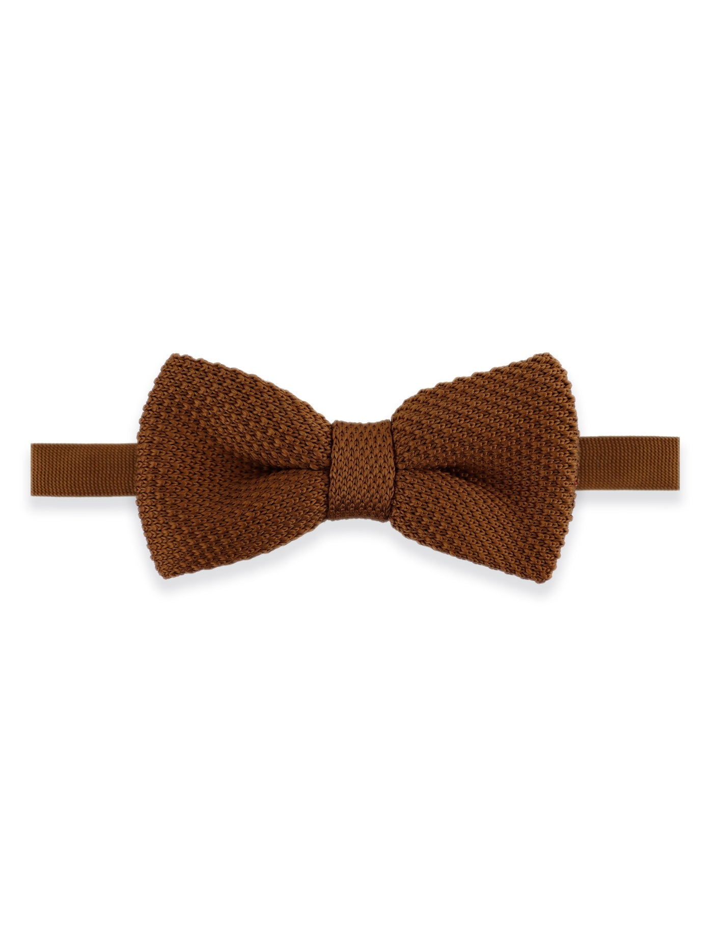 100% Polyester Square End Knitted Tie - Caramel Brown