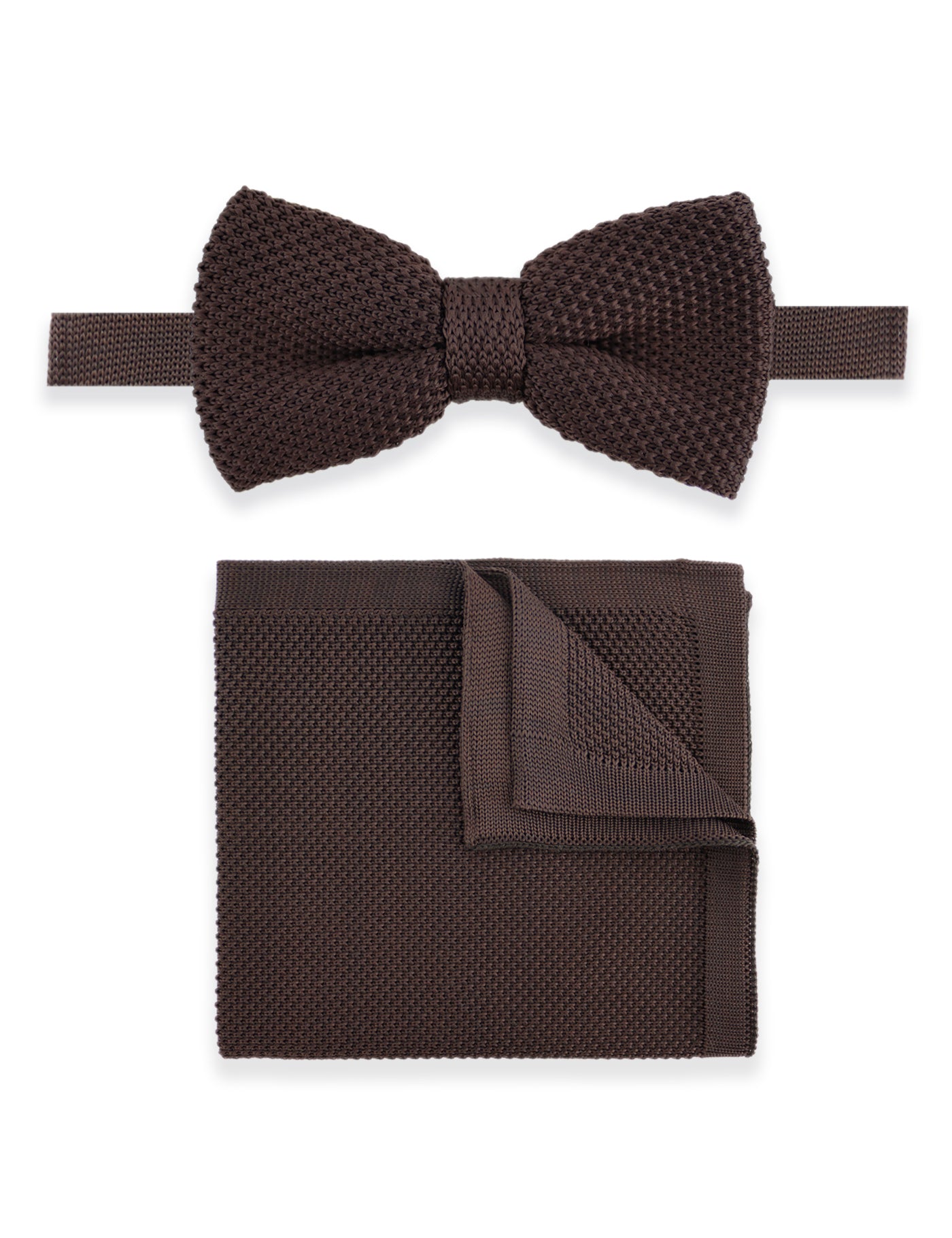 100% Polyester Diamond End Knitted Tie - Dark Brown