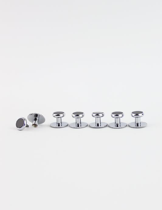 Cufflinks - Black & Silver Twist Apart Studs