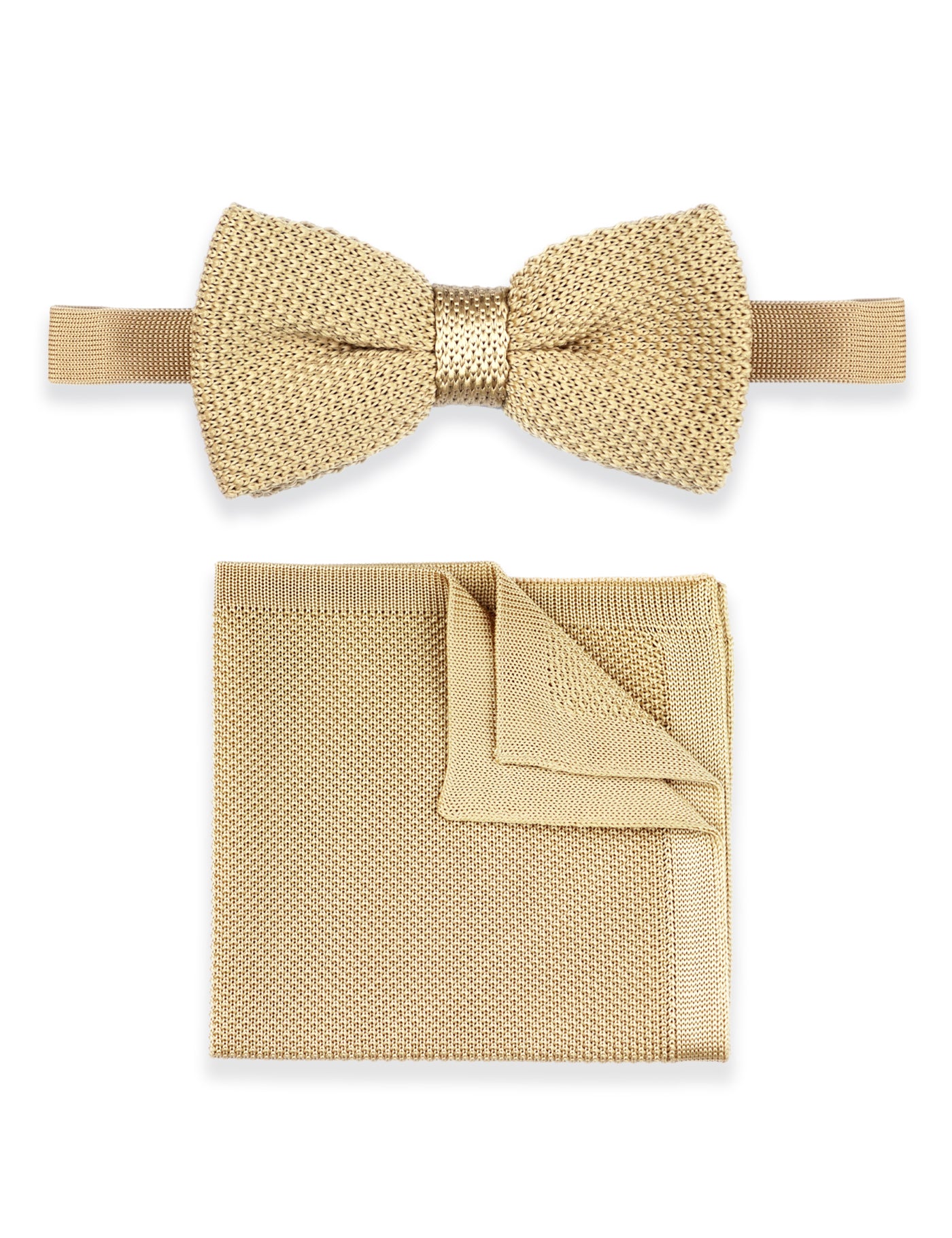 100% Polyester Square End Knitted Tie - Beige