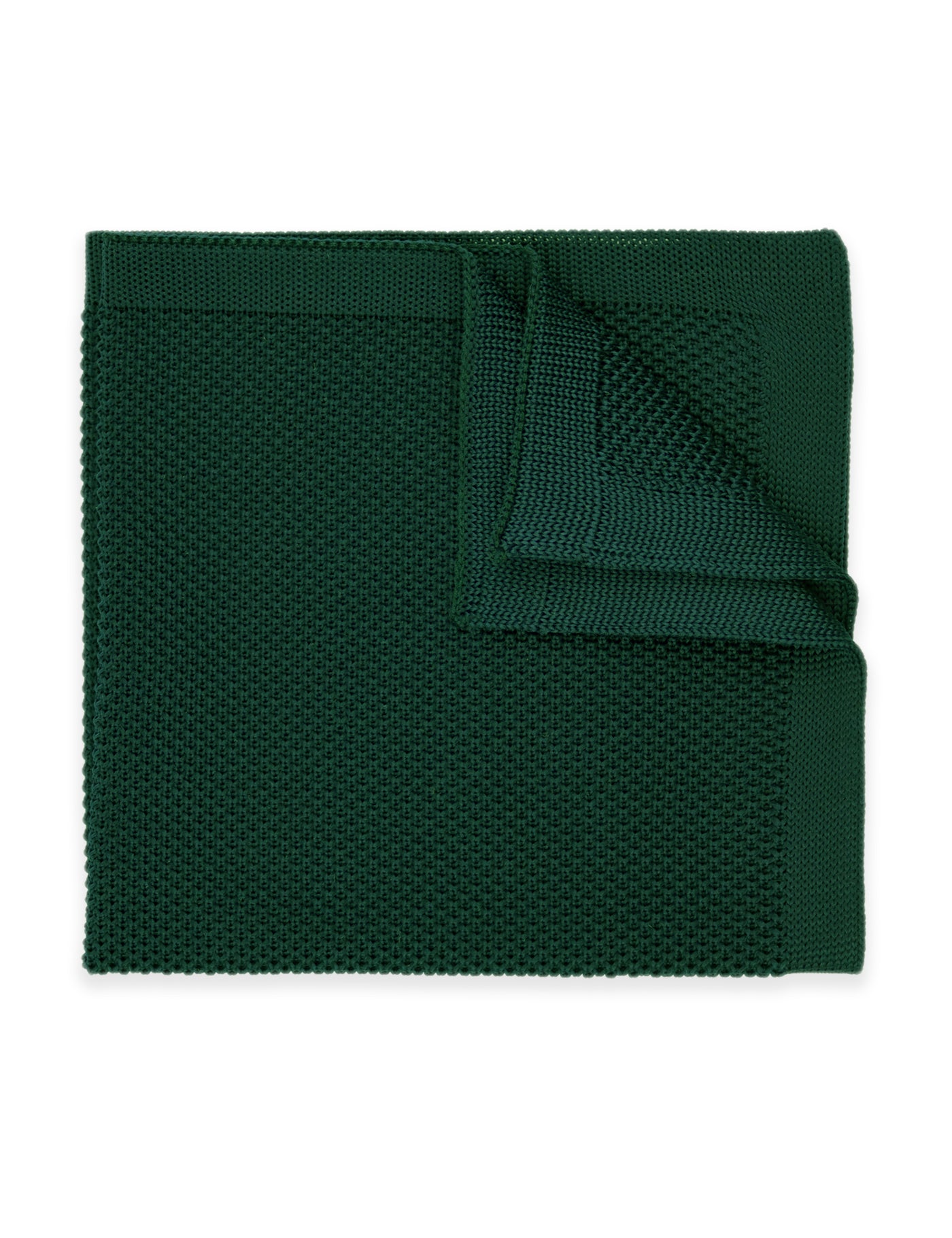 100% Polyester Knitted Pocket Square - Dark Green