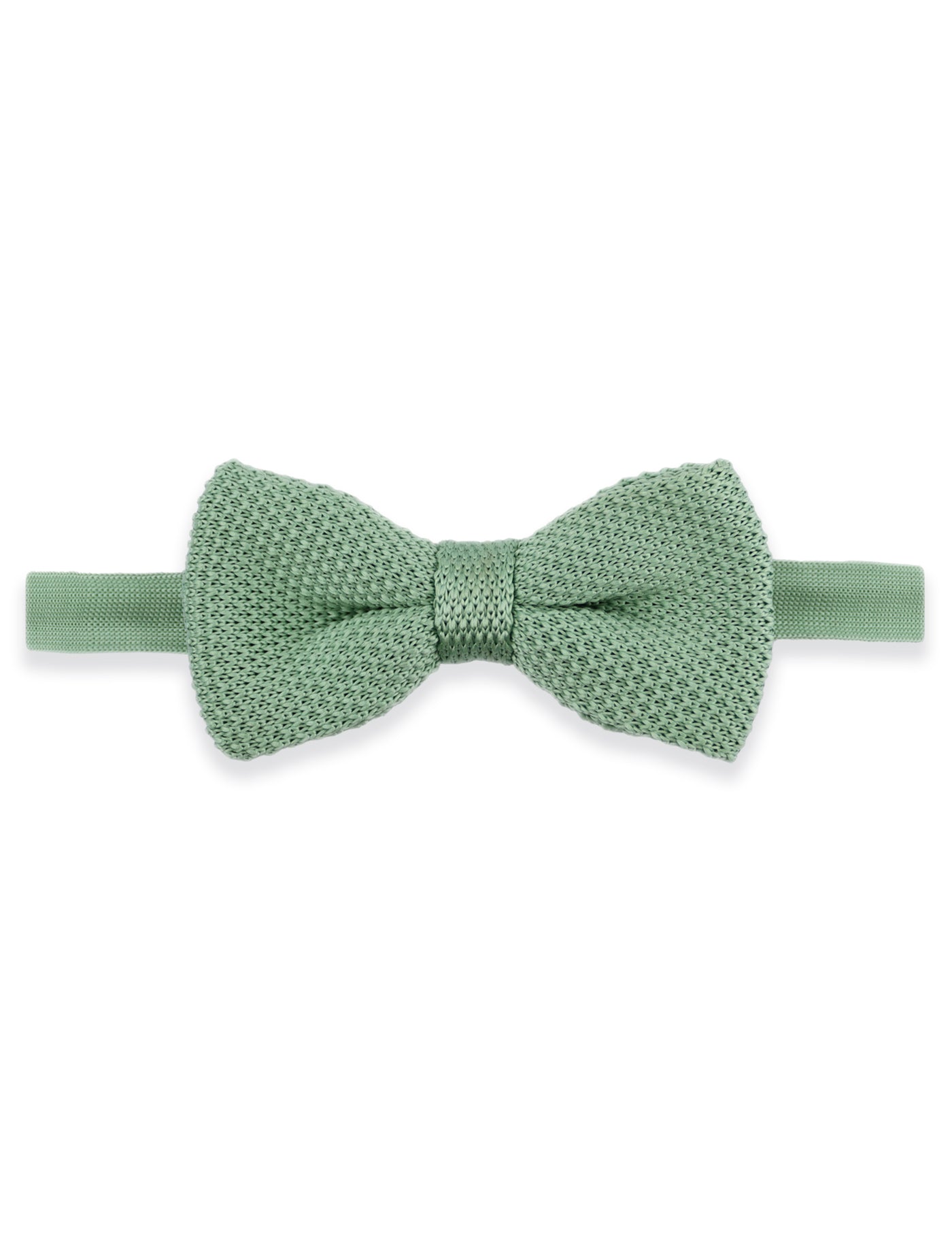 100% Polyester Knitted Child Bow Tie - Sage Green