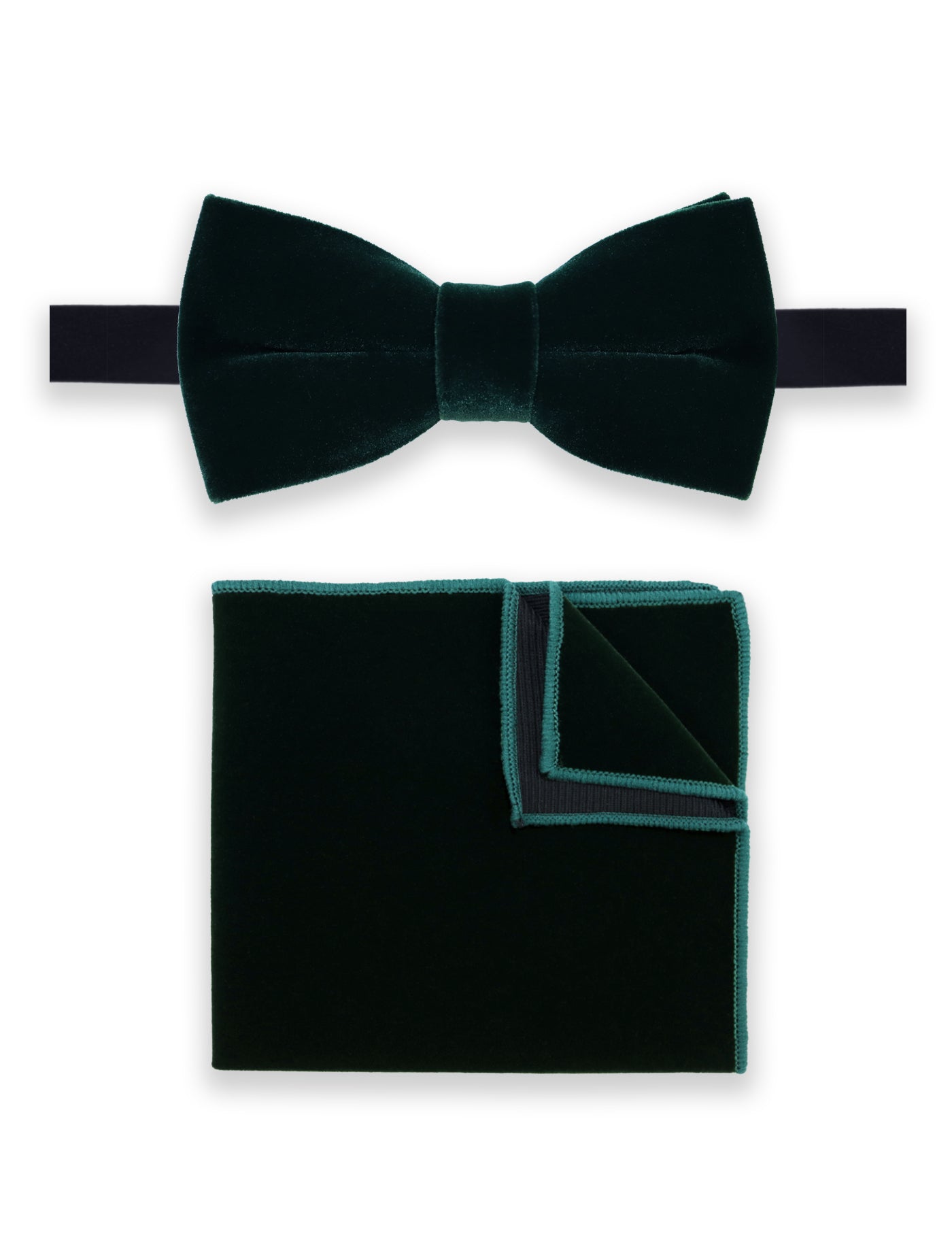 100% Velvet Bow Tie - Dark Green