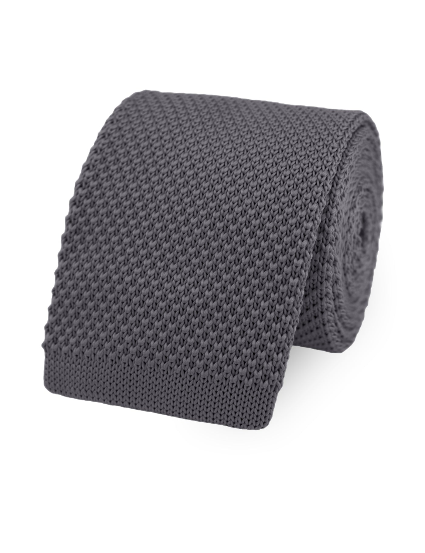 100% Polyester Knitted Pocket Square - Dark Grey