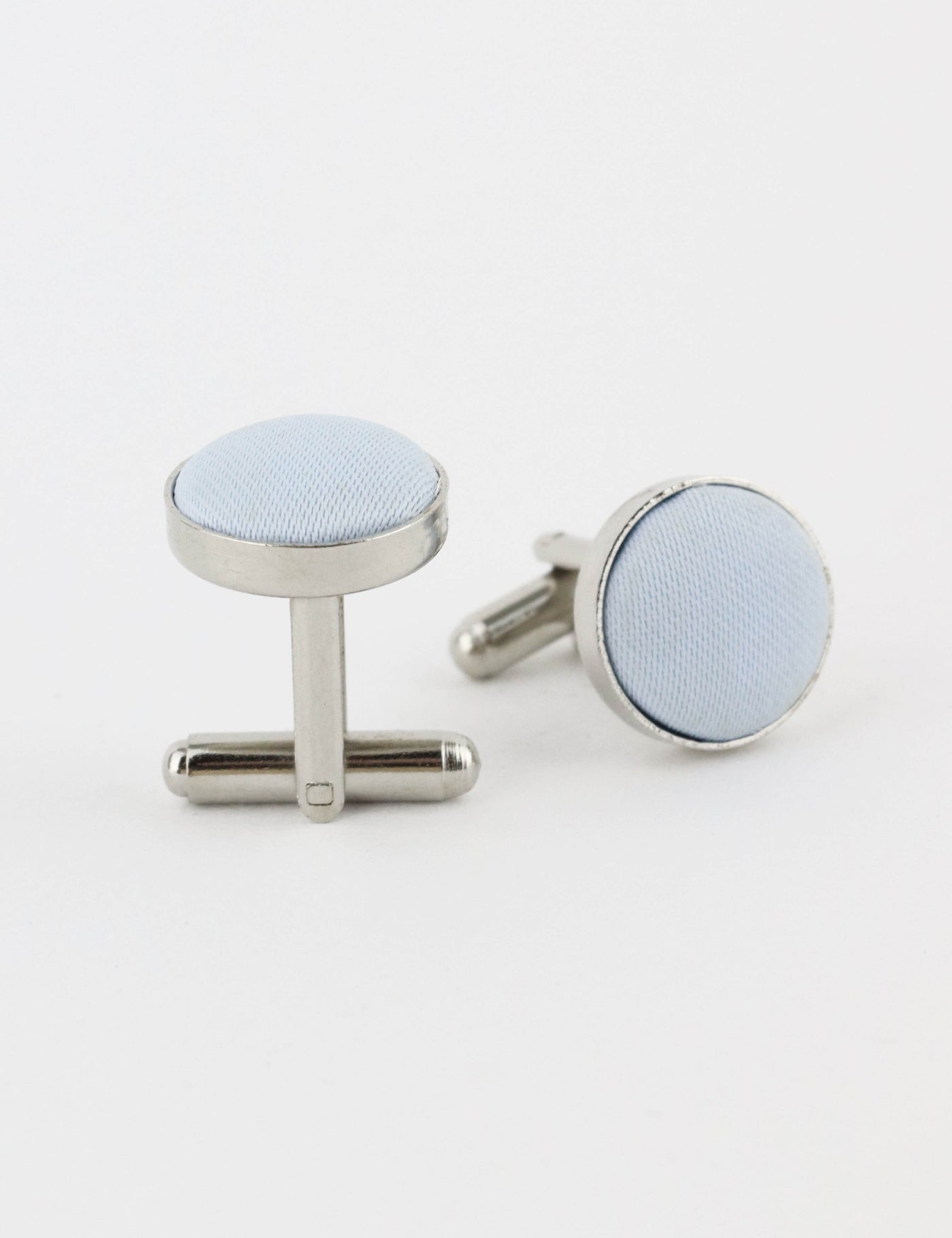 Woven Fabric Faced Cufflinks - Pastel Yellow