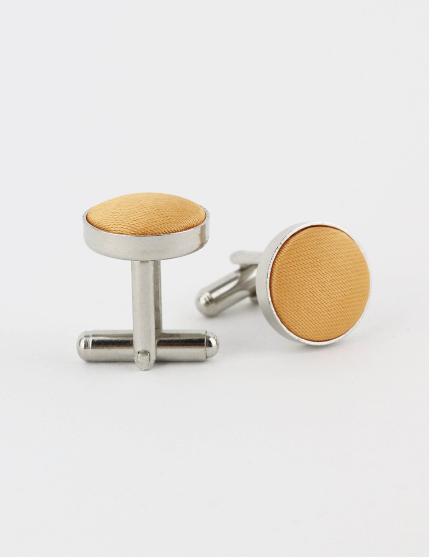 Woven Fabric Faced Cufflinks - Dusty Pink