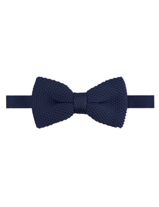100% Polyester Knitted Bow Tie - Navy Blue