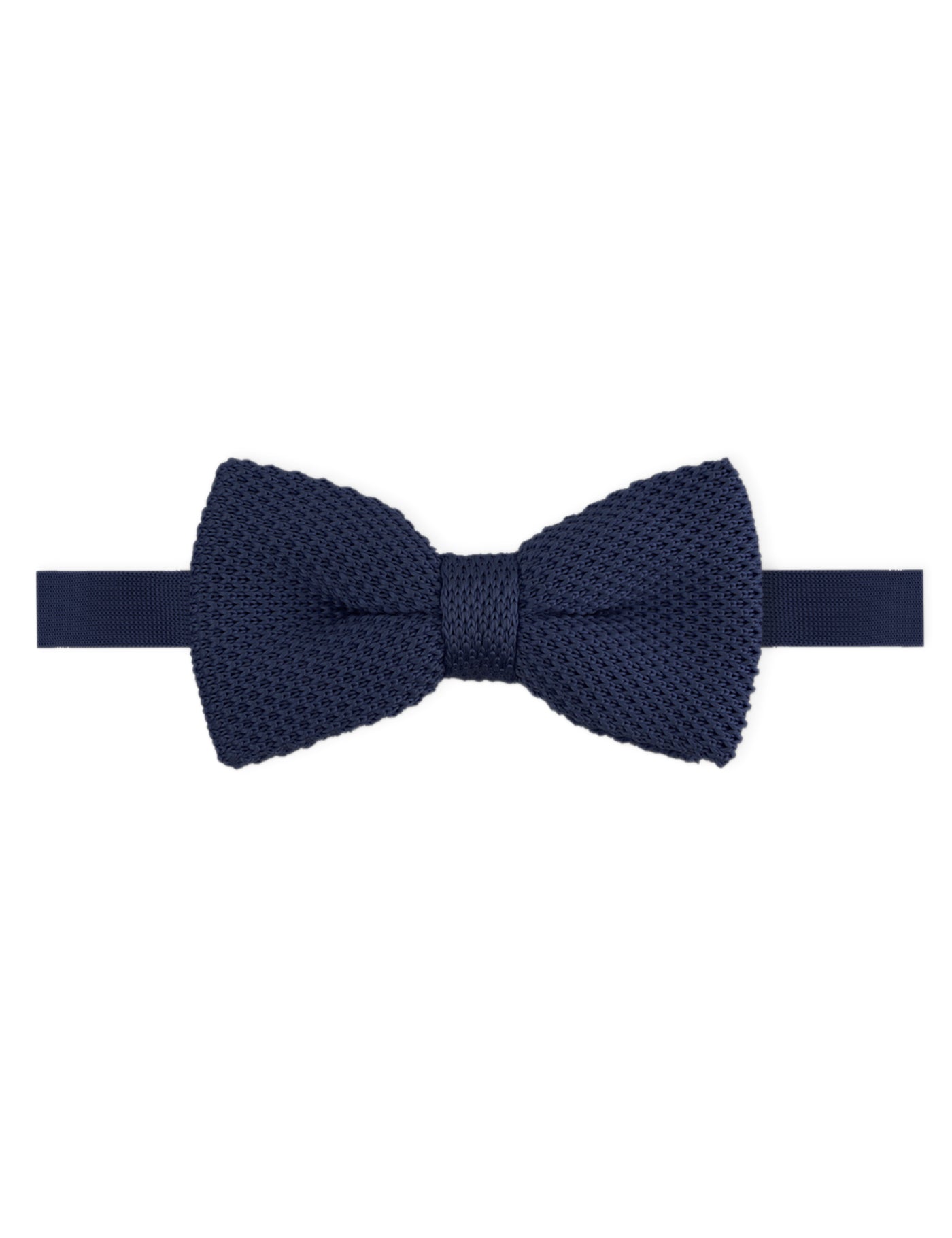 100% Polyester Square End Knitted Tie - Navy Blue