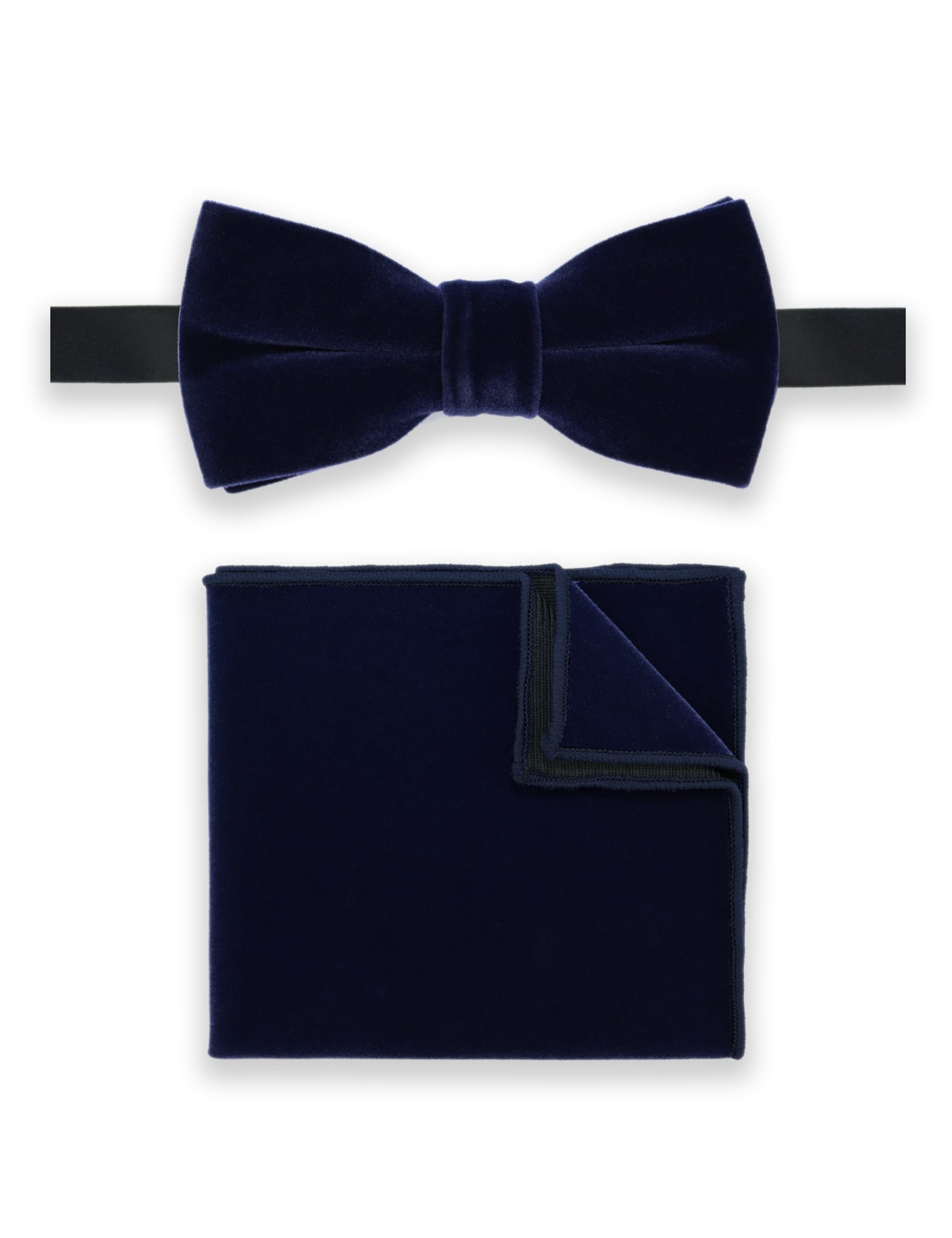 100% Velvet Bow Tie - Navy Blue