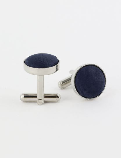 Woven Fabric Faced Cufflinks - Red