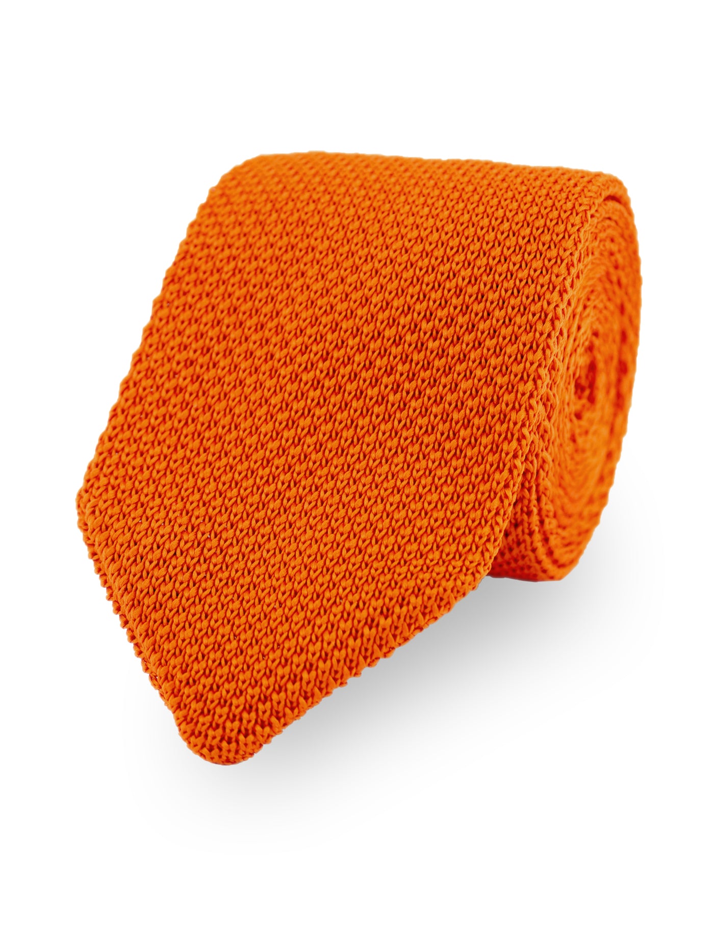 100% Polyester Square End Knitted Tie - Orange