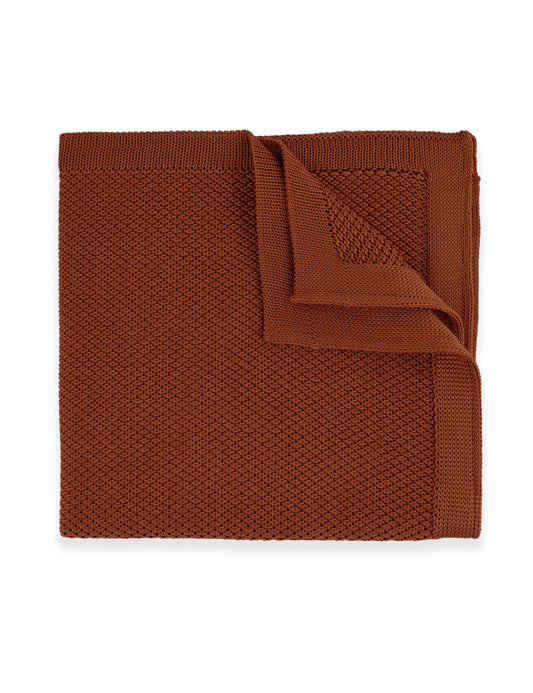 Knitted Pocket Square - Rust Orange