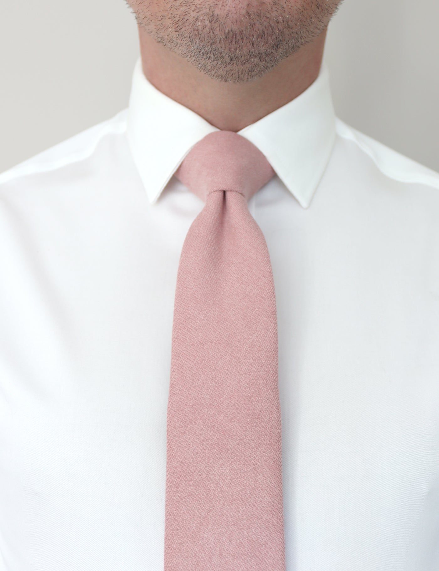 100% Brushed Cotton Tie - Dusty Pink