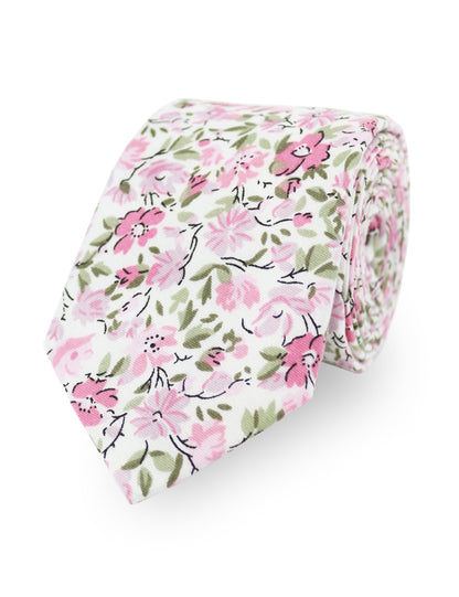 100% Cotton Floral Print Pocket Square - Pink