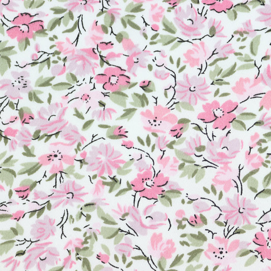 100% Cotton Floral Print Pocket Square - Pink