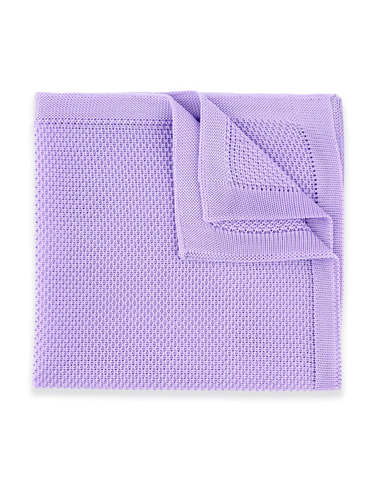 100% Polyester Knitted Pocket Square - Lavender Purple