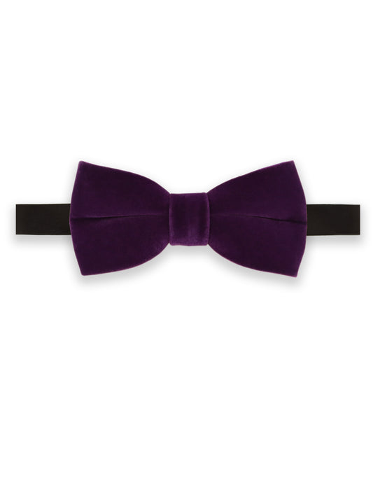 100% Velvet Bow Tie - Purple
