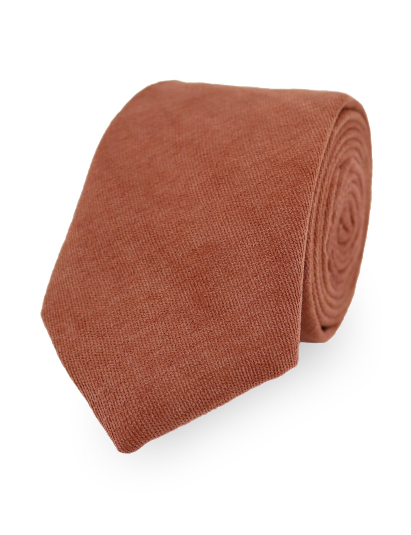 100% Brushed Cotton Pocket Square - Burnt Orange