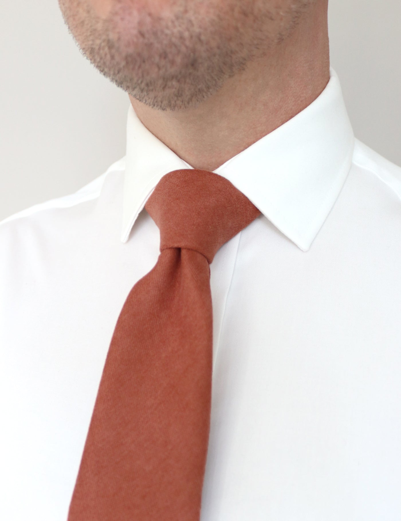 100% Brushed Cotton Tie - Burnt Orange