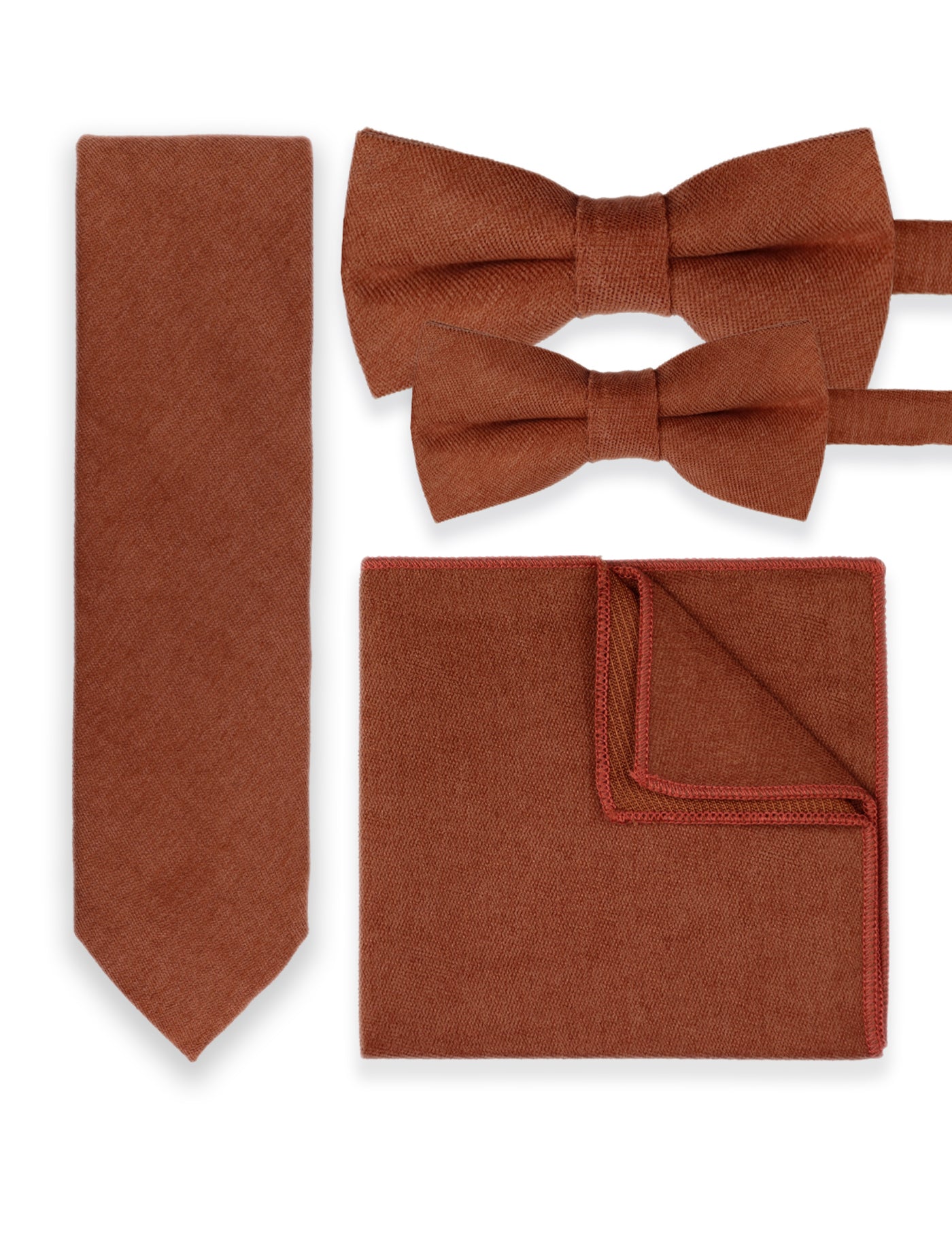 100% Brushed Cotton Bow Tie - Burnt Orange