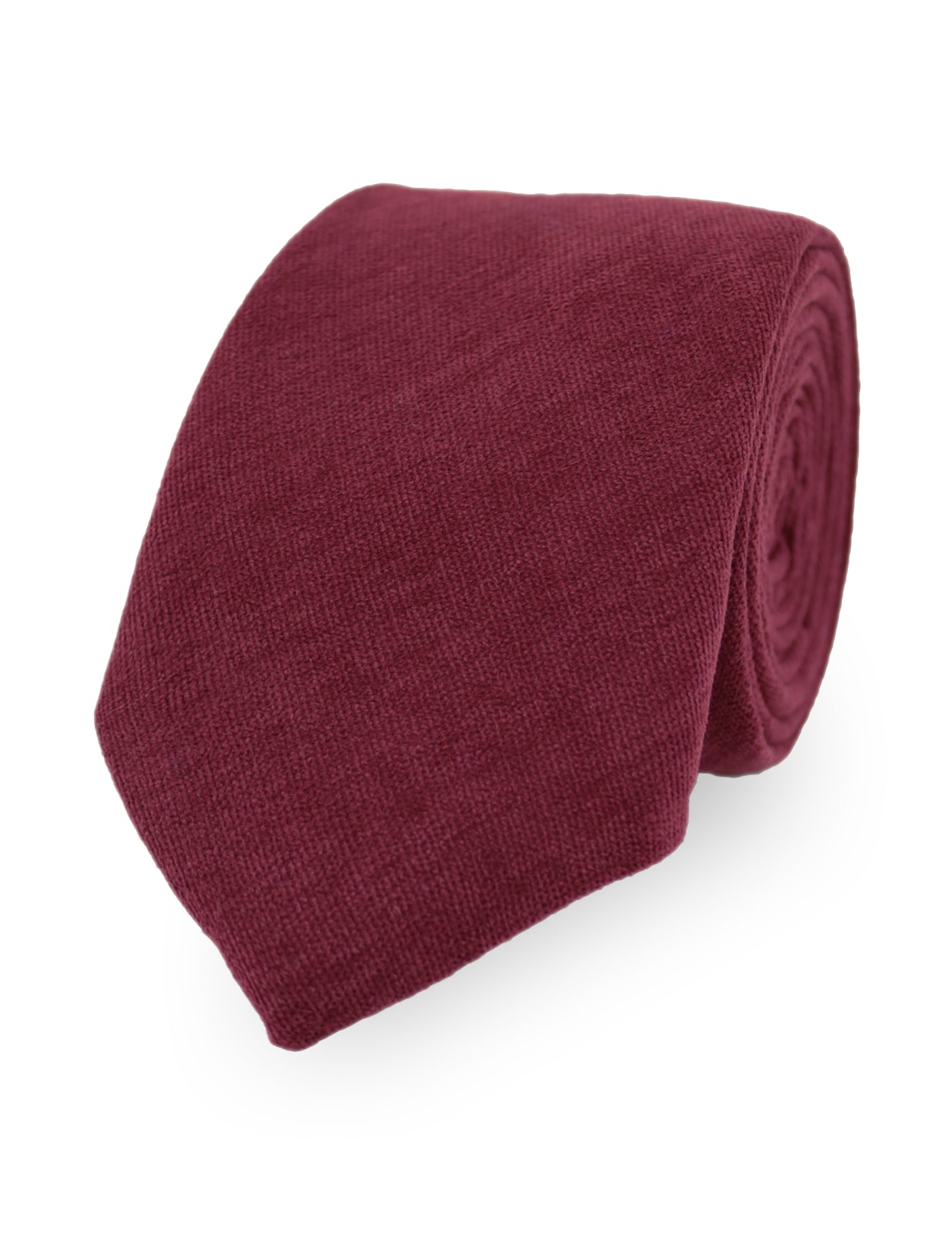 100% Brushed Cotton Suede Bow Tie - Burgundy Red