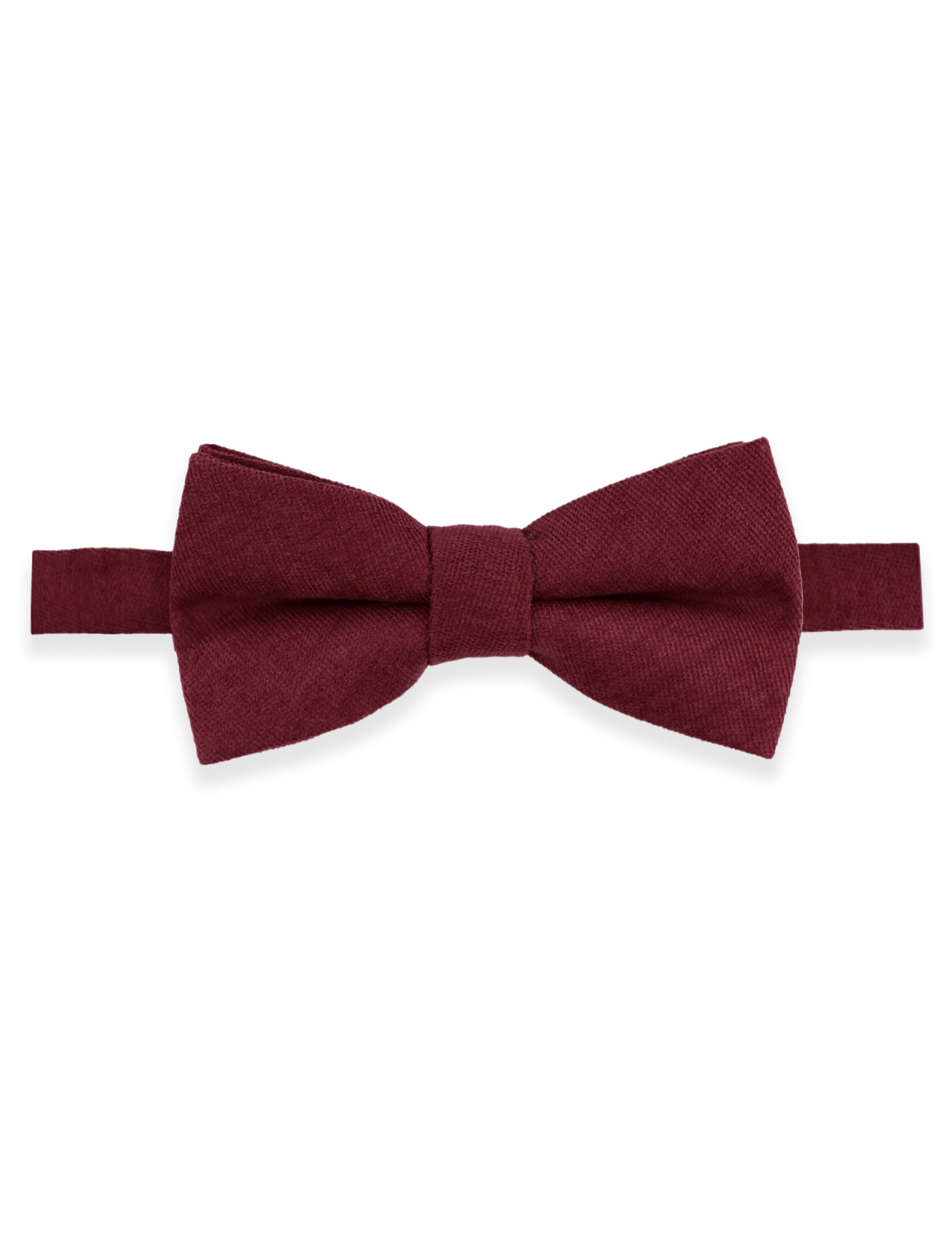 100% Brushed Cotton Bow Tie - Burgundy Red