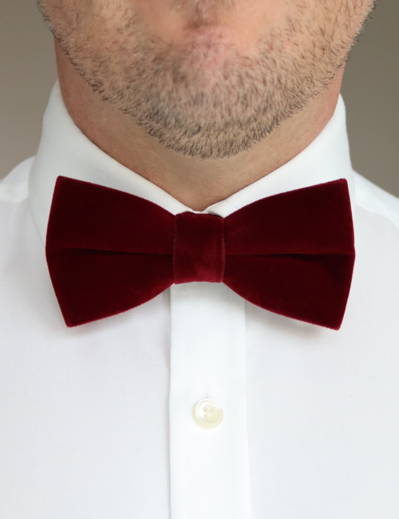 Velvet Bow Tie - Burgundy Red