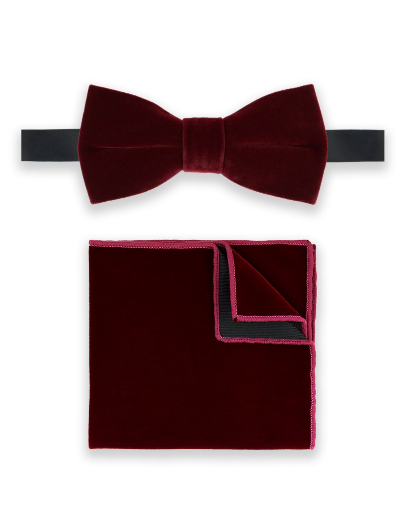 Velvet Bow Tie - Burgundy Red