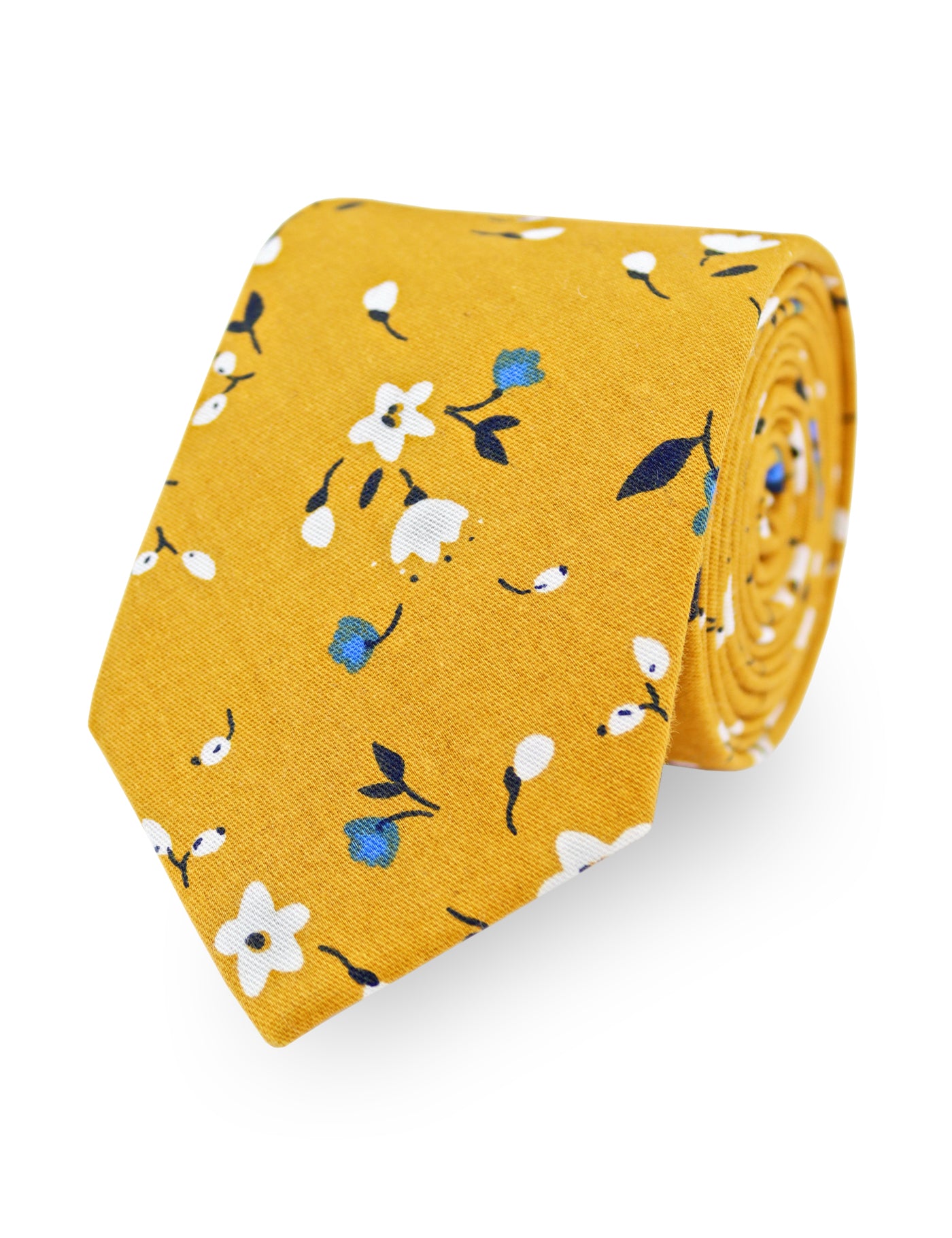 100% Cotton Floral Print Child Bow Tie - Yellow & Blue