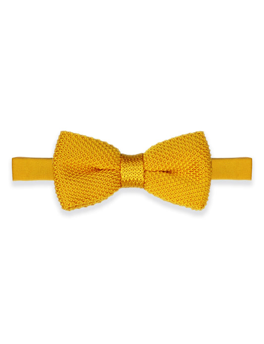 100% Polyester Knitted Bow Tie - Mustard Yellow