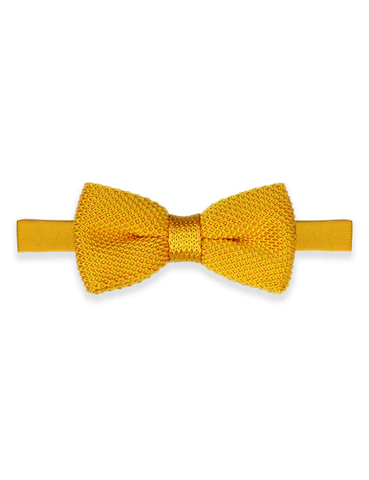 100% Polyester Knitted Child Bow Tie - Mustard Yellow