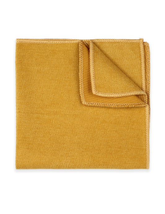 100% Brushed Cotton Suede Pocket Square - Mustard Yellow