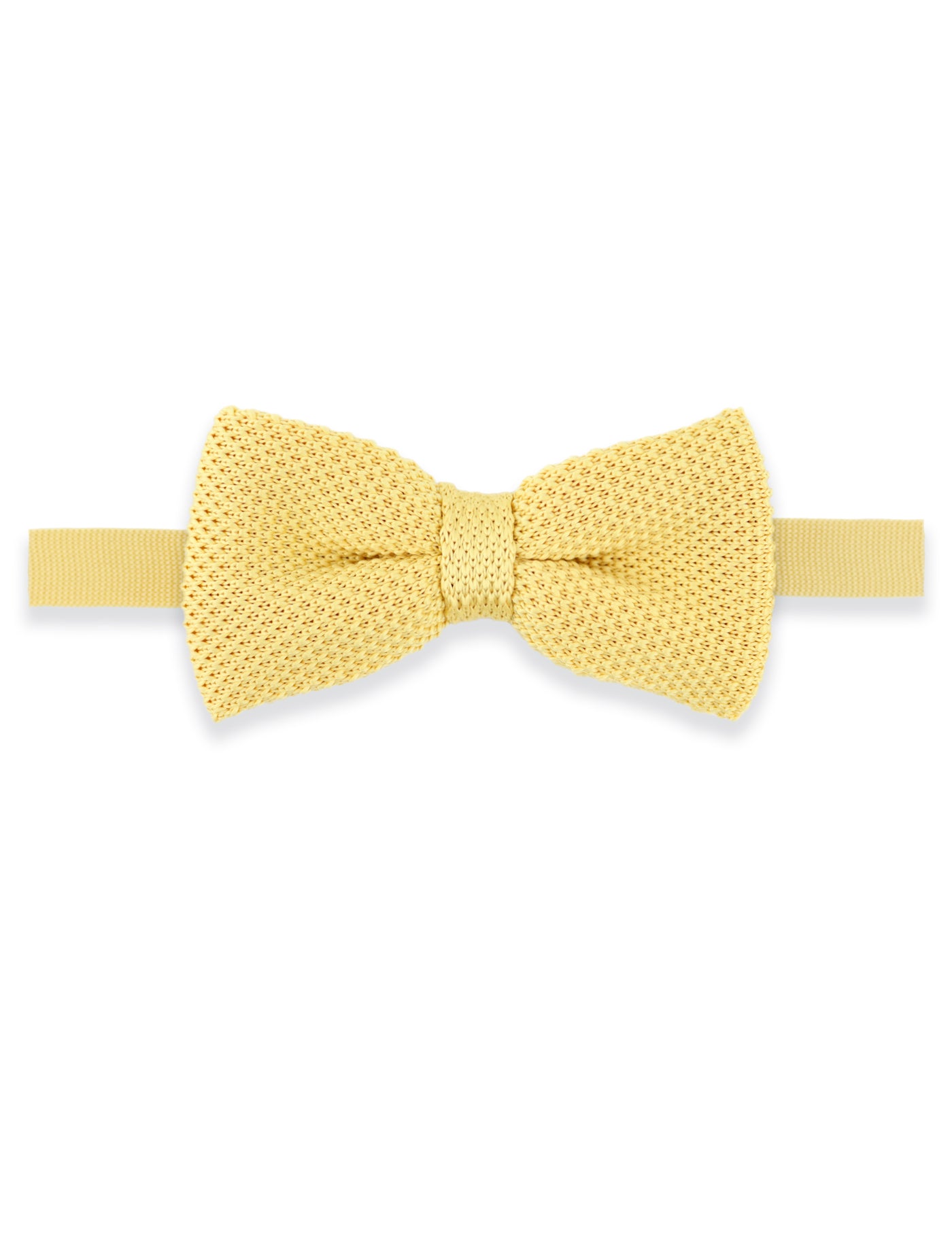 100% Polyester Square End Knitted Tie - Pastel Yellow